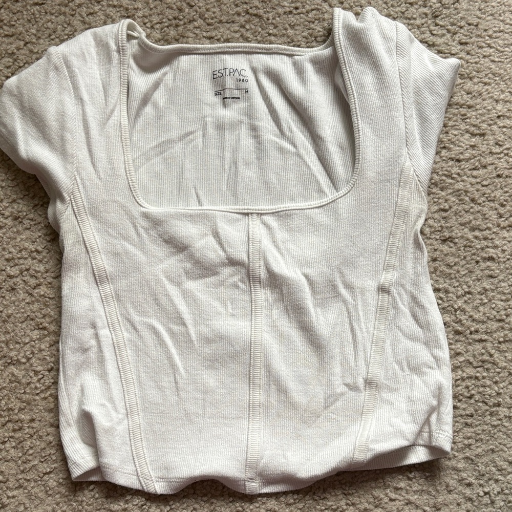 PacSun Cream Square Neck Blouse